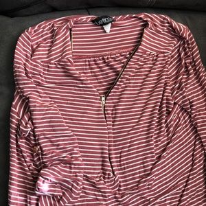 Maroon striped maternity tunic